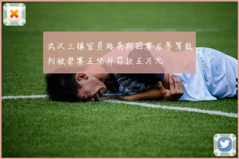武汉三镇官员路易斯因赛后辱骂裁判被禁赛五场并罚款五万元